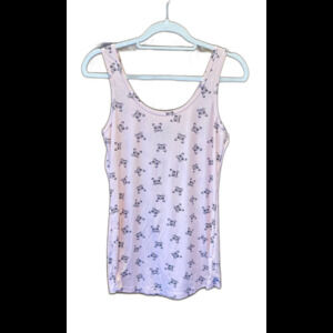 No Boundaries Tank Top Junior Size Large 11-13 Pink Meow Cat Design Blouse